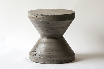 A minimalist side table made from concrete, exuding an industrial chic vibe.