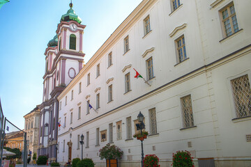 City centre in Szekesfehervar,Hungary.Summer season