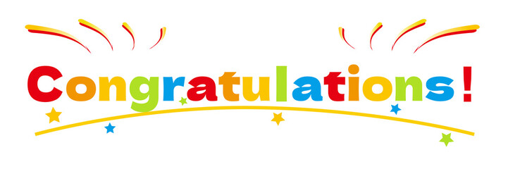 congratulationsのカラフルなロゴ