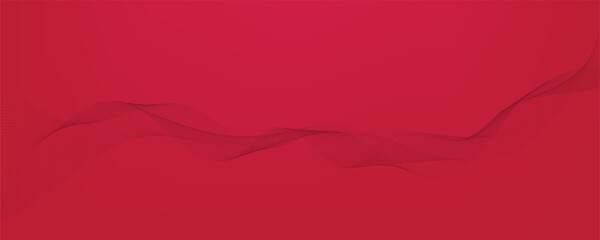 Vector abstract red background with dynamic red waves, lines and particles.	
 - obrazy, fototapety, plakaty