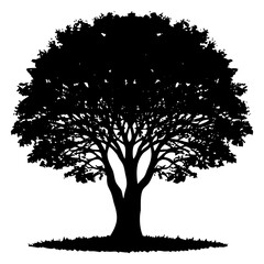 Tree . Black and white botanical illustration. Logo design for use in graphics. Generated by Ai