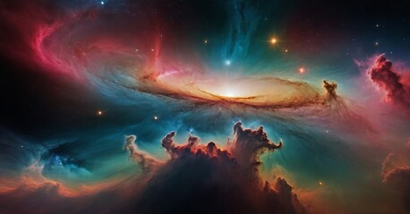 Obraz na płótnie Canvas Colorful space galaxy cloud nebula. Stary night cosmos. Universe science astronomy.