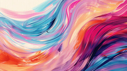 Fluid swirls of bold strokes merging effortlessly, creating an eye-catching gradient wave agnst a minimalist backdrop, adding depth to the composition.