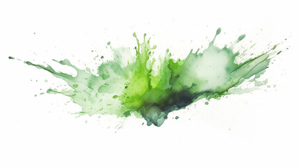 Fototapeta na wymiar Pastel Green Watercolor Splash Isolated on a White Background