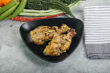 Chicken leg tikka with spices