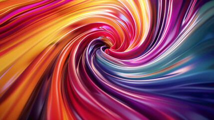 Naklejka premium Energetic swirls of vibrant hues intertwine, creating a visually striking gradient wave with fluid motion.