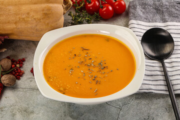 Vegetarian Pumpkin soup with spices