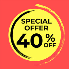 Special offer discount, promotion
Vector frame, background discount, offer
Offer vector icon with brush stroke on red background