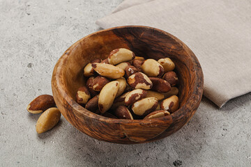 Brazil nut kernel in the bowl