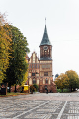 Fototapeta na wymiar Kaliningrad, Russia - October 28, 2023: Kaliningrad Cathedral on Kanta Island. 
