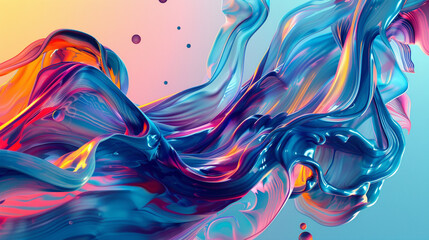 Fluid swirls of bold strokes intertwine elegantly, forming an eye-catching gradient motion.