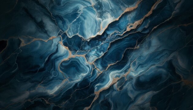 Blue abstract marble texture background.