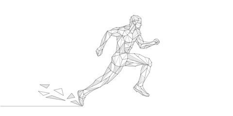Fototapeta na wymiar Running athlete. Olympic Games . Male fitness athlete.Vector illustration.