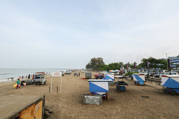 Fototapeta na wymiar The Freedom Square on the Kozhikode beach Kerala India famous for socially responsible architecture
