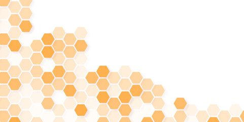 Abstract hexagon background template for banner design element. Orange hexagon texture image. Vector illustration.