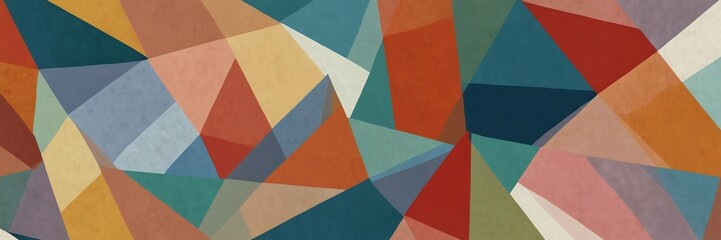 colorful and white abstract background with random geometric triangle pattern from Generative AI