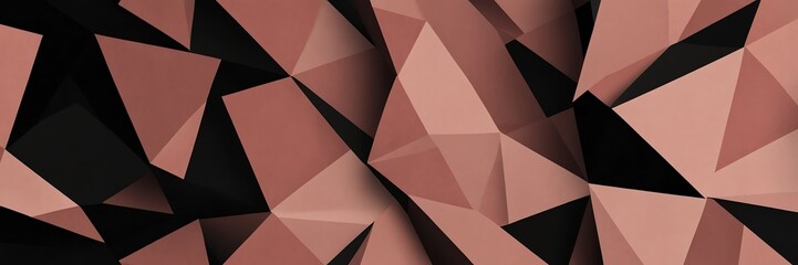 pink and black abstract background with random geometric triangle pattern from Generative AI