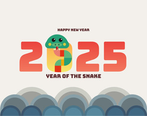 Happy new year 2025 with number on art wall concept. Happy new year 2025 modern art banner template