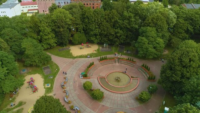 Fountain Park Of Culture Slupsk Fontanna Park Kultury Aerial View Poland