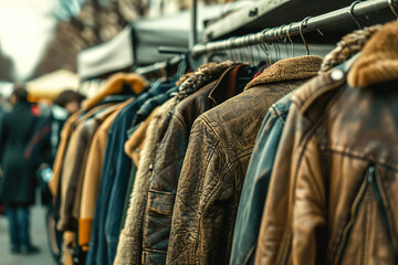 Vintage clothing swap event with live music and retro fashion vendors.