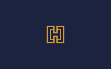 letter h with square logo icon design vector design template inspiration