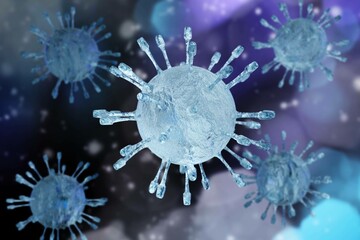 virus close-up, bacteria, 3d rendering - 783548259