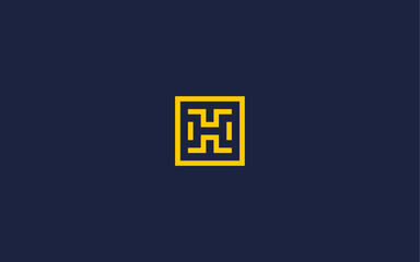 letter h with square logo icon design vector design template inspiration