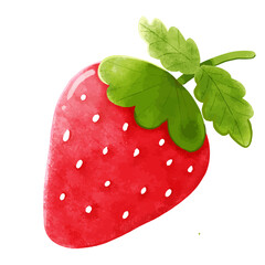 Watercolor strawberry. Vector illustration.