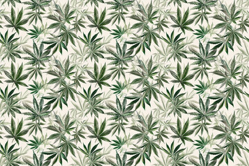 Cannabis leaf design on a white background