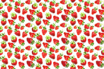 Fresh strawberry pattern on a white background