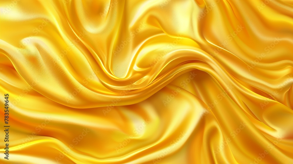 Poster the background consists of golden satin cloth with smooth shiny texture, luxury soft textile materia
