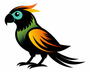 Parrot bird logotype vector illustration.