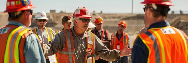 Critical Safety Meeting at Construction Site for Project Management