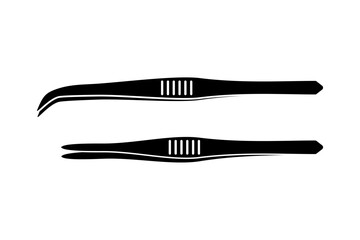 tweezers monochrome icon, in trendy flat style isolated on white background, vector illustration