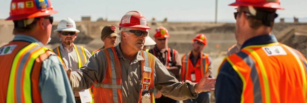 Critical Safety Meeting at Construction Site for Project Management