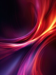Obraz premium A close up of a purple and red swirl on black background. AI.