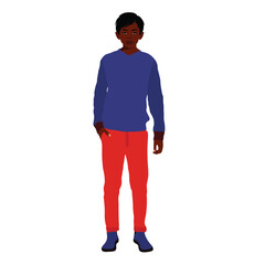 Young stylish black boy in elegant style vector