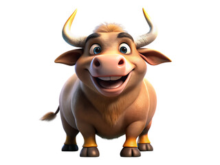 3d bull cow buffalo cartoon character