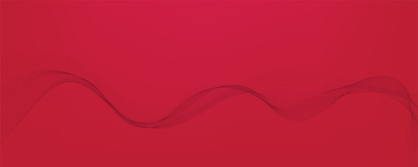 Vector abstract red background with dynamic red waves, lines and particles.	
