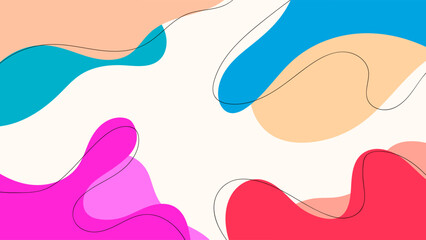 ABSTRACT BACKGROUND WITH HAND DRAWN SHAPES PASTEL FLAT COLOR VECTOR DESIGN TEMPLATE FOR WALLPAPER, COVER DESIGN, HOMEPAGE DESIGN