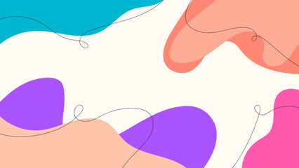 ABSTRACT BACKGROUND WITH HAND DRAWN SHAPES PASTEL FLAT COLOR VECTOR DESIGN TEMPLATE FOR WALLPAPER, COVER DESIGN, HOMEPAGE DESIGN