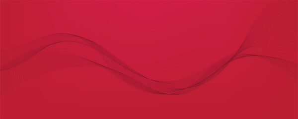 Vector abstract red background with dynamic red waves, lines and particles.	
