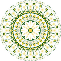 Beautiful floral, circular mandala design. Simple design vector illustration isolated on a white background.