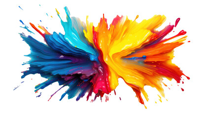Multi-color paint splash with liquid, Abstract colorful liquid paint  watercolor splash artwork