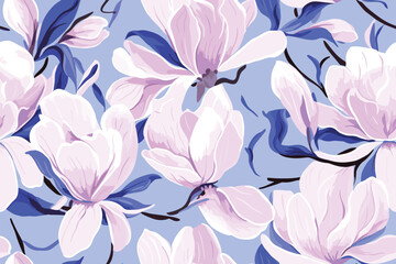 Contemporary Floral Design: Liberty Pattern with Botanical Background Ideal for Fashion, Tapestries, Prints, and Decoration