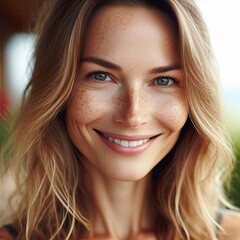 Beautiful Caucasian woman smiling