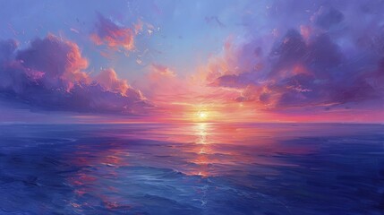 Aura Illuminated by Twilight, A Pastel Sky Reflecting Peace - obrazy, fototapety, plakaty