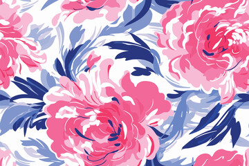 Contemporary Floral Design: Liberty Roses Pattern with Botanical Background Ideal for Fashion, Tapestries, Prints, and Decoration