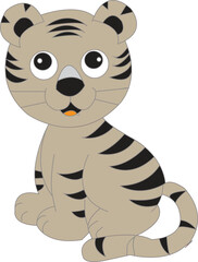 WebSmiley Tiger Childish Cartoon Style Illustration