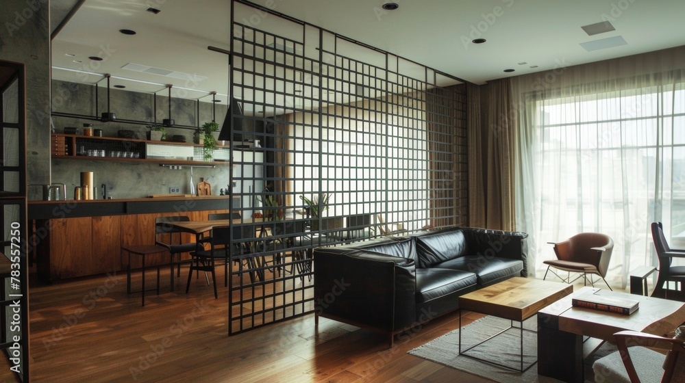 Poster dividing without dividing unlike traditional solid partitions the iron divisions metal grating allow